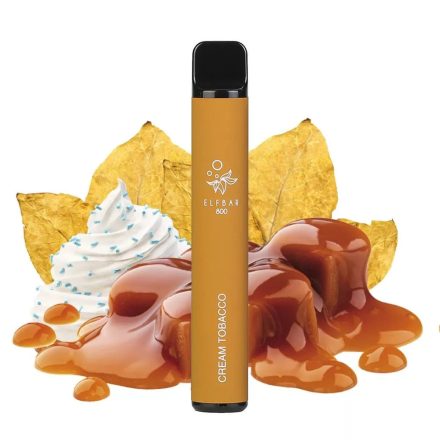 ELF BAR 800 - Cream Tobacco 0% - Bez Nikotínu Jednorázová Elektronická Cigareta