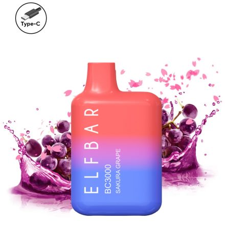 ELF BAR BC3000 - Sakura Grape 5% Jednorázová Elektronická Cigareta - Nabíjateľné