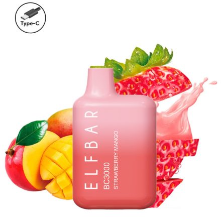 ELF BAR BC3000 - Strawberry Mango 5% Jednorázová Elektronická Cigareta - Nabíjateľné