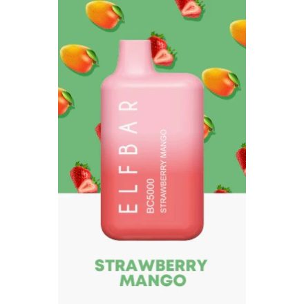 ELF BAR BC5000 - Strawberry Mango 5% Jednorázová Elektronická Cigareta - Nabíjateľné